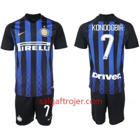 Inter Milan Fodboldtrøjer KONDOGBIA 7 Børn Hjemmebanesæt 2018/19 Kort ærmer